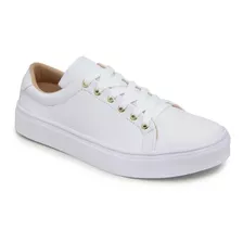 Tenis Branco Feminino Casual Leve Cano Curto Confortavel