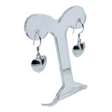 Aretes De Corazón Inflado Chicos (deperlá Plata)