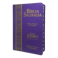 Bíblia Jumbo Letra Extra Gigante| Harpa Ramo Lilás C/ Índice