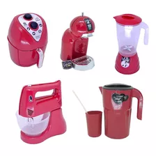 Cozinha Infantil Brinquedo Menino Eletrodomestico Vermelho