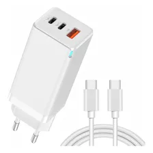 Carregador Gan Turbo iPhone 6/7/8/x/11/12 65w Usb-c Com Cabo