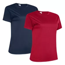 Camisa Blusa Academia Feminina Dry Fit Proteção Uv 50+ Kit 2