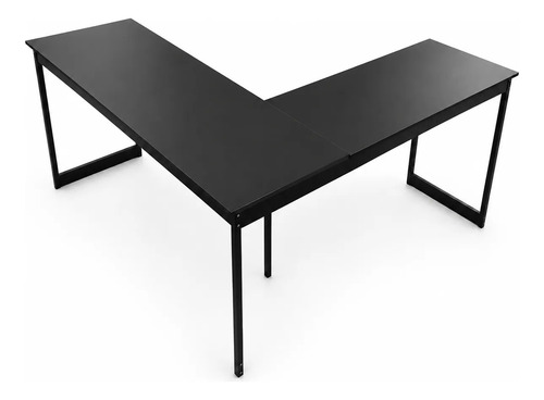 Mesa Em L Preta 150x105cm Escritório Home Office Preto/preto