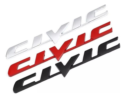Emblema Letras Civic Honda 17 Cm / 1.8 Cm Foto 4