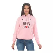 Moletom Casaco Feminino Blusa De Frio Gatinho Meow Gato