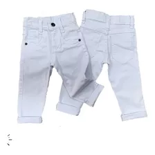 Calça Jeans Branca Infantil Masculina Skinny Lançamento