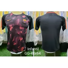 Camisa Barcelona Pré Jogo 2017/2018 Preta 