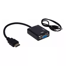 Hdmi Para Vga Com Áudio P2 Conversor Adaptador De Vídeo 