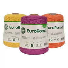 Barbante Euroroma 600g Fio Numero 6 Colorido Escolha Cores