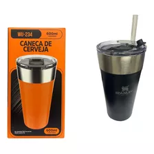 Copo Termico Com Canudo 600ml Bazik Prime Wu-234