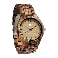 Reloj De Madera Treehut Zebrawood Para Hombre Con Correa De 