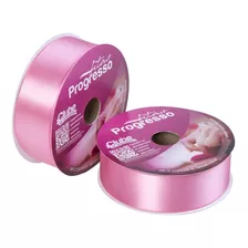 Fita De Cetim Progresso 38mm Rolo 50 Metros Várias Cores Cor 240 Rosa Escuro