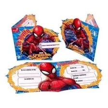 6 Tarjetas De Invitacion Fiesta Infantil Spiderman 