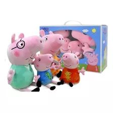 Kit Peppa Pig Pelúcia Caixa Família 30cm / 20 Cm