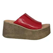 Zuecos Sandalias 100% Cuero Rojo Primavera Verano / Sposami 