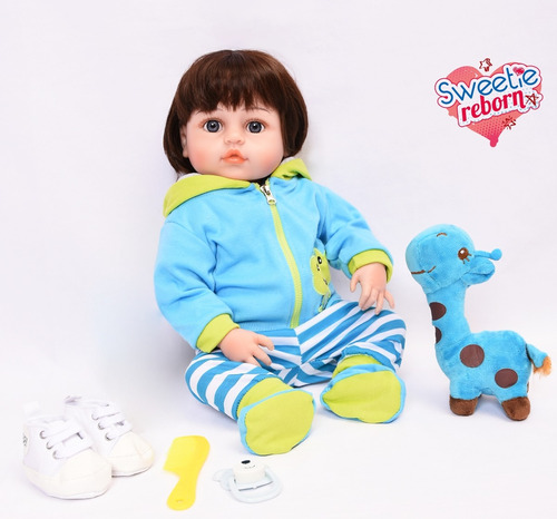 Boneca Bebe Sweetie Reborn (r) Raposinha Silicone Doll- 48cm