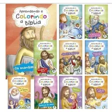 Kit Com 10 Livros Aprendendo E Colorindo A Bíblia Infantil Criança