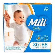 Fralda Descartável Mili Baby Giga Tamanho:xg 68 Fraldas