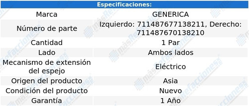 Par Espejos Elect Ford Ranger 98-04 Generica Foto 2