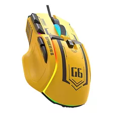 Ratón Gamer Rgb, Mxruy-001, Tipo 10d, Alámbrico, Amarillo, 1