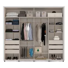 Guarda Roupa Casal Coimbra 2 Portas 6 Gavetas Branco -