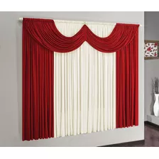 Cortina Em Malha Gel 300x280 Metros Grande Para Sala Quarto Cor Vermelho E Palha