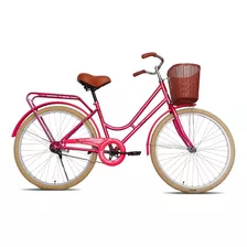 Bicicleta Urbana Femenina Black Panther Maja R24 1v Freno Contrapedal Color Rojo Con Pie De Apoyo