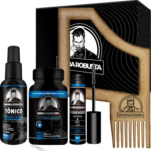 Tonico Nasce Barba + Remedio Vitamina + Preenchedor Falhas