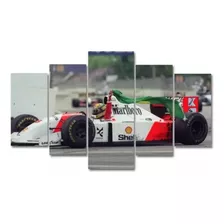 Quadro Decorativo 5 Peças Para Sala Ayrton Senna Mclaren