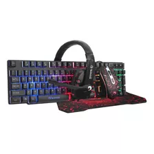 Kit De Teclado Y Mouse Gamer Marvo Cm370 De Color Negro