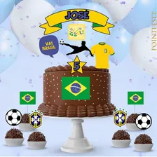  Topo De Bolo Personalizado Copa Do Mundo (mod02)+60 Toppers
