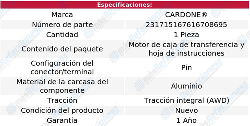 (1) Motor Caja Transferencia Cardone Lr4 Del 2011 Al 2016 Foto 5