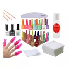 Kit Esmaltes Semipermanente + Kit Removedor Primer Base Top