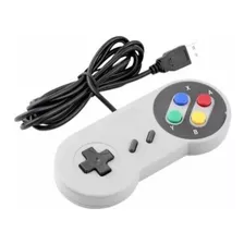 Controle Joystick Super Nintendo Usb Snes Knup Kp-3124 Cinza