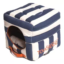 Touchdog Polo-striped Convertible Cuadrado 2 En 1 Casa Pleg.