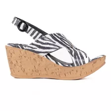 Sandalias De Mujer Plataforma Taco Chino Cuero Fiori Lourdes