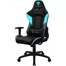 Cadeira Gamer Profissional Jogar Videogame Conforto Ciano Cor Preto/cíano Material Do Estofamento Couro Sintético