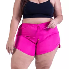 Short Feminino Soltinho Tecido Tactel Cordão Até Plus Size