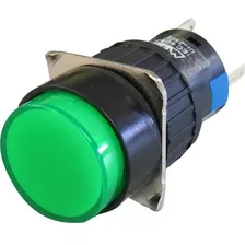 Botão Pulsador Iluminado P16-ir7 24v 16mm 1rev - Metaltex Cor Verde