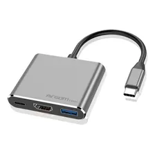 Adaptador Usb-c A Hdmi + Usb 3.0 + Usb-c 3 En 1 Argom