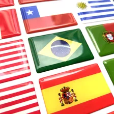 Adesivo Bandeira Brasil Países Estados Kit 4 Peças - 6x4 Cm