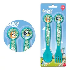 Cubiertos Bluey Plasticos 1212 Infantiles Niño Bebe Comida