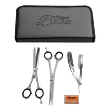 Kit Tijeras Corte + Pulir 7 + Navajin Filos Official Barber