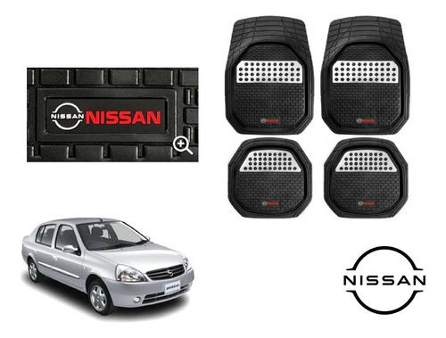 Tapetes 3d Logo Nissan + Cubre Volante Platina 2002 A 2010 Foto 2