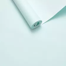 Papel De Parede Liso Azul Claro Importado 190964 9,5m