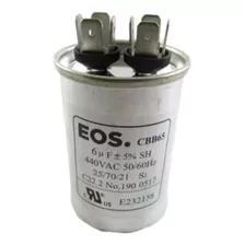 10x Capacitor Eos 6uf 440v Ar Condcionado Cbb65