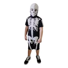 Fantasia Esqueleto Caveira Infantil Curta Halloween Envio Já