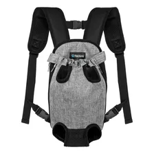 Mochila Transportadora Mascotas Ajustable Y Ventilada Gris 5