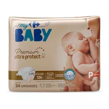 Fralda Carrefour My Baby P Soft Protect - 34 Unidades