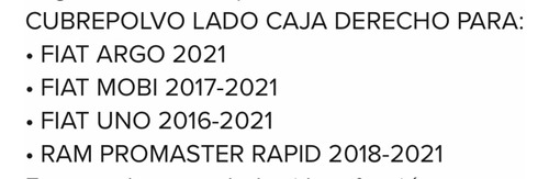 Cubre Polvo Lado De Caja Para Fiat Uno Y Otros Modelos Fiat Foto 2